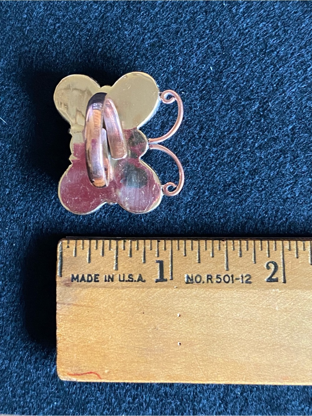 R52 Moonstone/Amethyst multi-stone copper butterfly ring | size: Adjustable - Picture 7 of 9